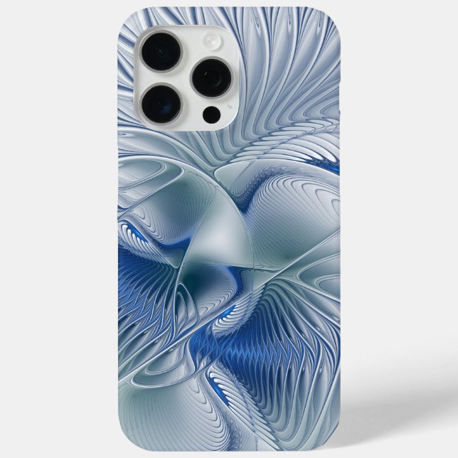 Dynamic Fantasy Abstract Blue Tones Fractal Art Case-Mate iPhone Case (Back)
