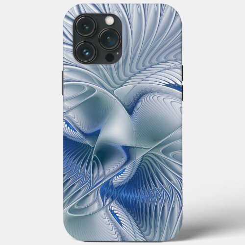 Dynamic Fantasy Abstract Blue Tones Fractal Art iPhone 13 Pro Max Case