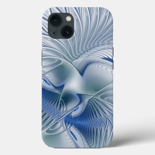 Dynamic Fantasy Abstract Blue Tones Fractal Art iPhone 13 Case