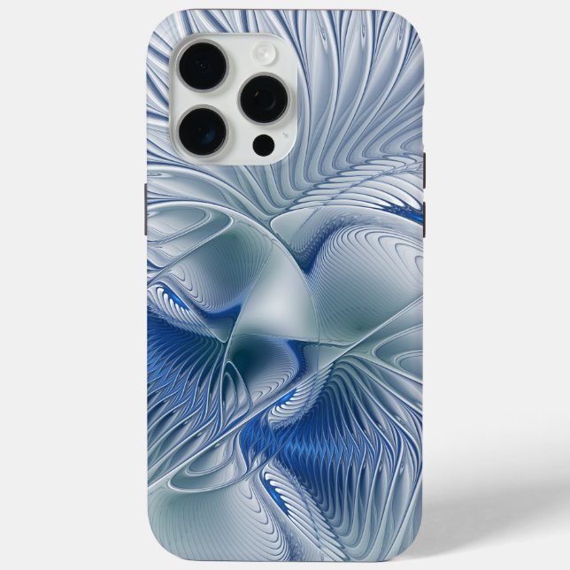 Dynamic Fantasy Abstract Blue Tones Fractal Art Case-Mate iPhone Case (Back)