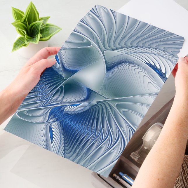 Dynamic Fantasy Abstract Blue Tones Fractal Art Envelope Mailers (Desk)