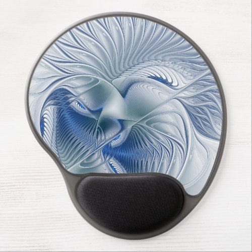 Dynamic Fantasy Abstract Blue Tones Fractal Art Gel Mouse Pad