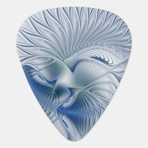 Dynamic Fantasy Abstract Blue Tones Fractal Art Guitar Pick