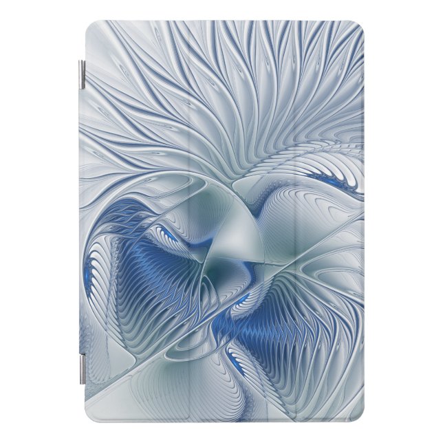 Dynamic Fantasy Abstract Blue Tones Fractal Art iPad Pro Cover (Front)