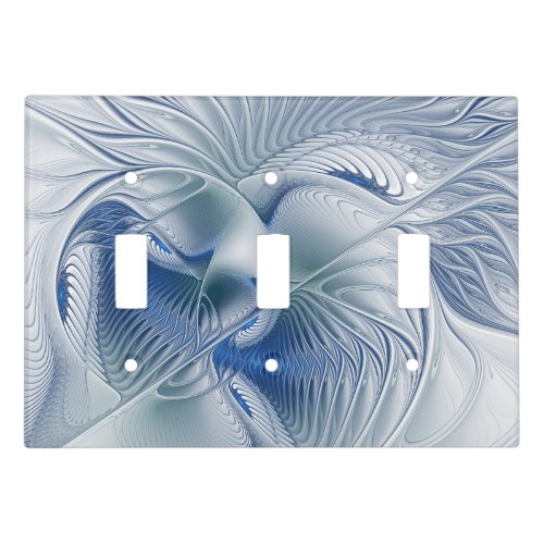 Dynamic Fantasy Abstract Blue Tones Fractal Art Light Switch Cover