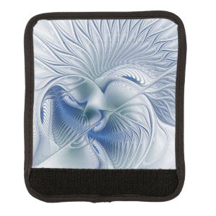 Dynamic Fantasy Abstract Blue Tones Fractal Art Luggage Handle Wrap