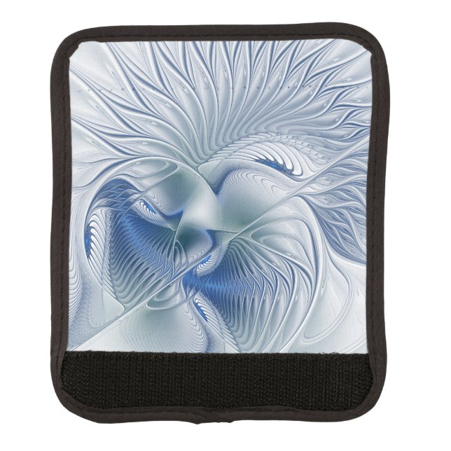 Dynamic Fantasy Abstract Blue Tones Fractal Art Luggage Handle Wrap (Front)