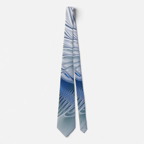 Dynamic Fantasy Abstract Blue Tones Fractal Art Neck Tie