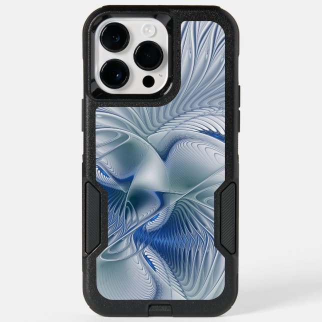 Dynamic Fantasy Abstract Blue Tones Fractal Art Otterbox iPhone Case (Back)