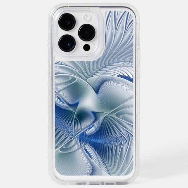 Dynamic Fantasy Abstract Blue Tones Fractal Art Otterbox iPhone Case (Back)