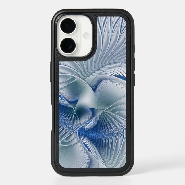 Dynamic Fantasy Abstract Blue Tones Fractal Art Otterbox iPhone Case (Back)
