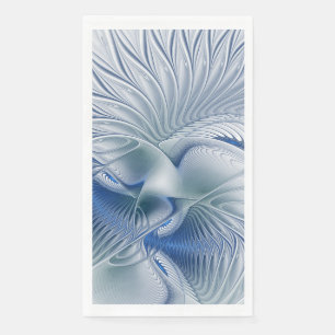 Dynamic Fantasy Abstract Blue Tones Fractal Art Paper Guest Towels