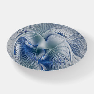 Dynamic Fantasy Abstract Blue Tones Fractal Art Paperweight