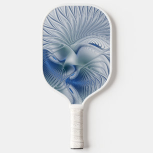 Dynamic Fantasy Abstract Blue Tones Fractal Art Pickleball Paddle