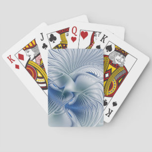 Dynamic Fantasy Abstract Blue Tones Fractal Art Poker Cards