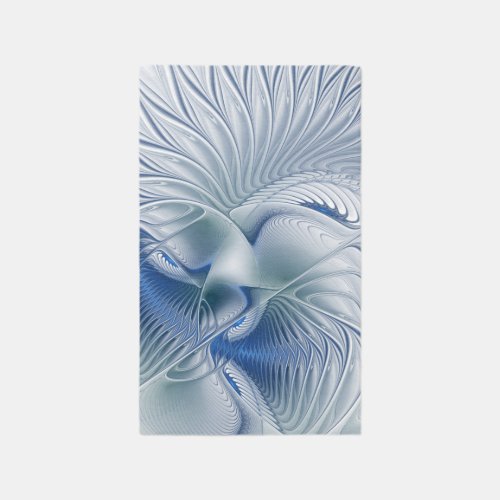 Dynamic Fantasy Abstract Blue Tones Fractal Art Rug