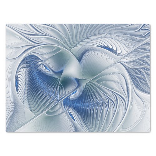 Dynamic Fantasy Abstract Blue Tones Fractal Art Tissue Paper