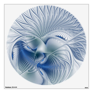 Dynamic Fantasy Abstract Blue Tones Fractal Art Wall Decal