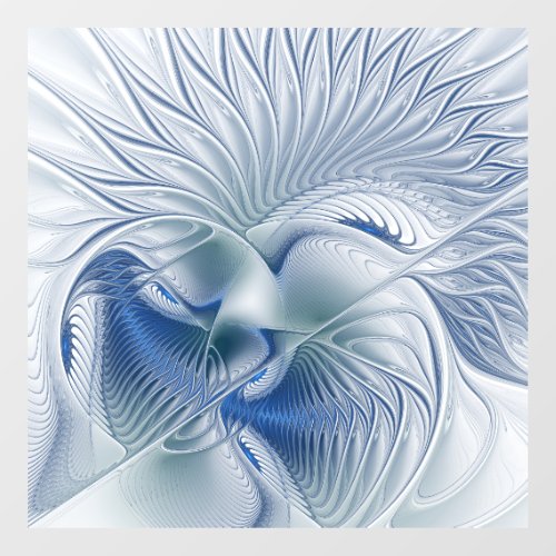 Dynamic Fantasy Abstract Blue Tones Fractal Art Window Cling