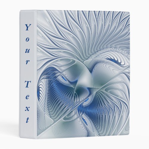 Dynamic Fantasy Abstract Blue Tones Fractal Text Mini Binder