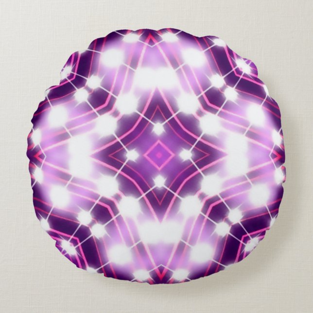 Dynamic Floodlights Background Texture Round Pillow (Front)
