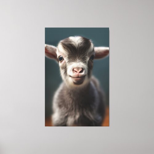 Dynamic Full_Color Realistic Baby Goat Portrait Canvas Print