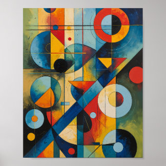Dynamic Geometric Abstract Composition Poster