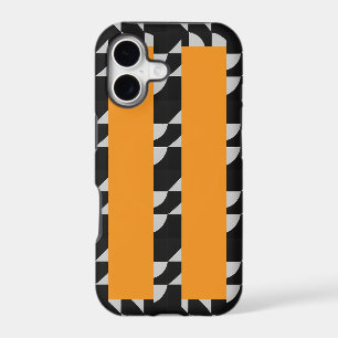 Dynamic Geometry: Black White & Orange High-Fashio iPhone 17 Case