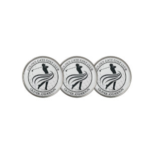 Dynamic Golfer Silhouette Personalized Golf Ball Marker