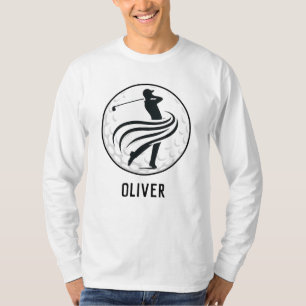 Dynamic Golfer Silhouette Personalized T-Shirt