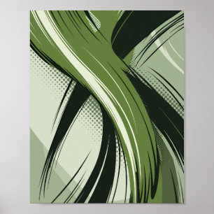 Dynamic Green Abstract Wave Design Poster