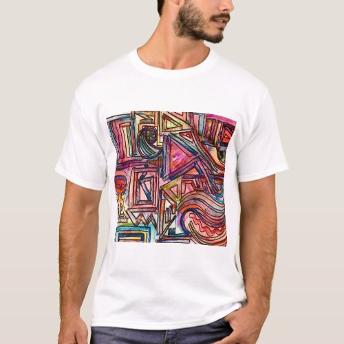 Dynamic_Hand Painted Abstract Watercolor Art T_Shirt