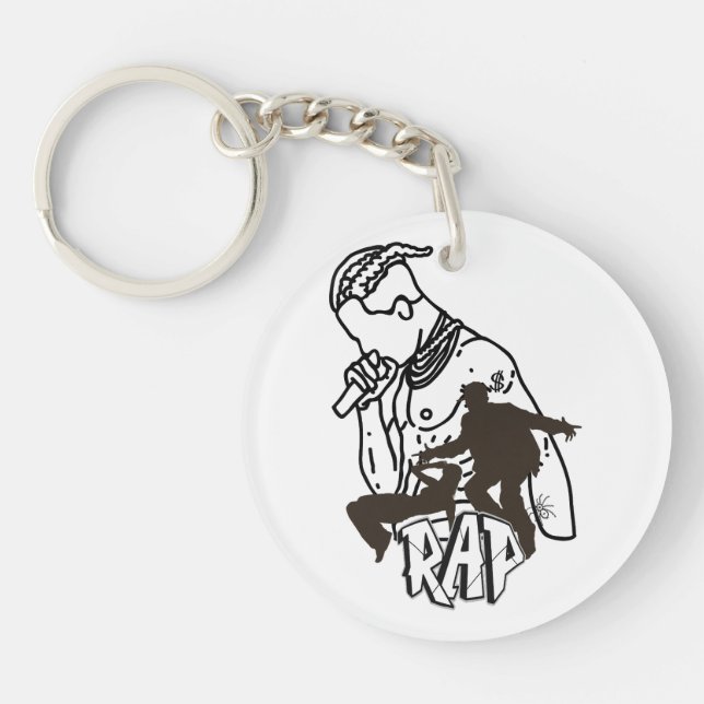 Dynamic hip-hop performer keychain (Front)