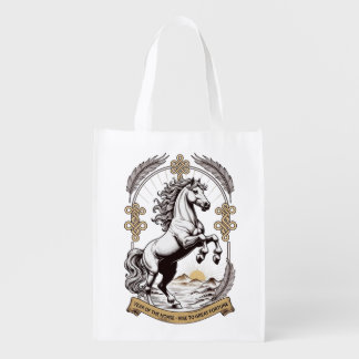 Dynamic Horse Emblem, Chinese New Year Gift Grocery Bag