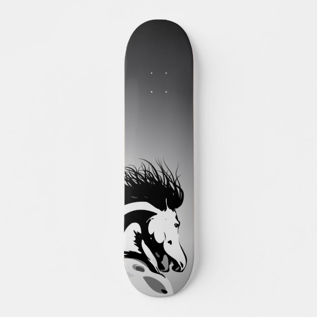 dynamic horse illustration skateboard deck (Front)