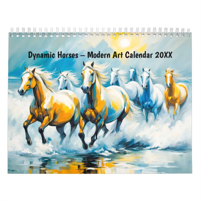 Dynamic Horses – Modern Art Calendar 2026 (Cover)