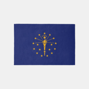 Dynamic Indiana State Flag Graphic on a Outdoor Rug