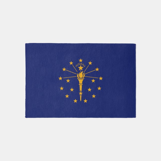 Dynamic Indiana State Flag Graphic on a Outdoor Rug (Front)
