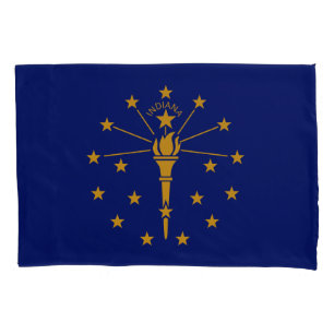 Dynamic Indiana State Flag Graphic on a Pillow Case