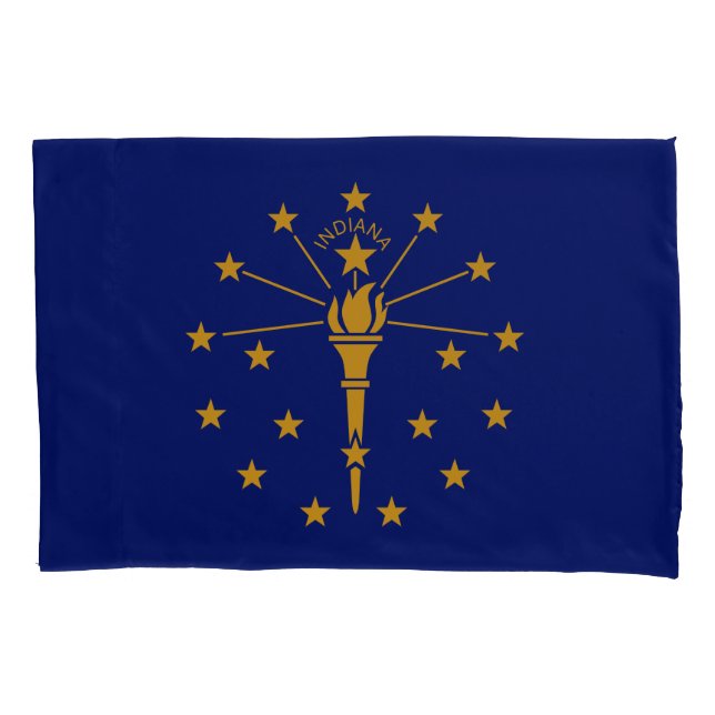 Dynamic Indiana State Flag Graphic on a Pillow Case (Front)