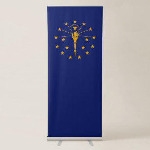 Dynamic Indiana State Flag Graphic on a Retractable Banner
