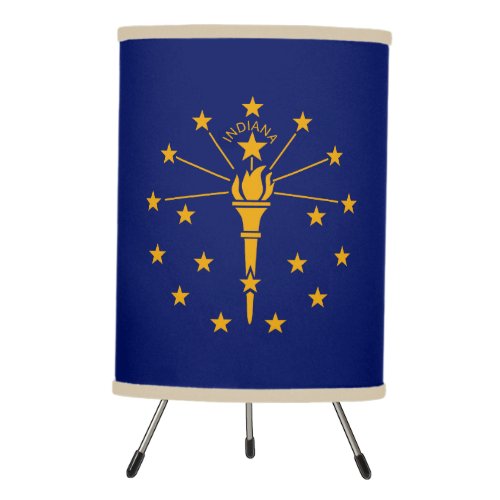 Dynamic Indiana State Flag Graphic on a Tripod Lamp