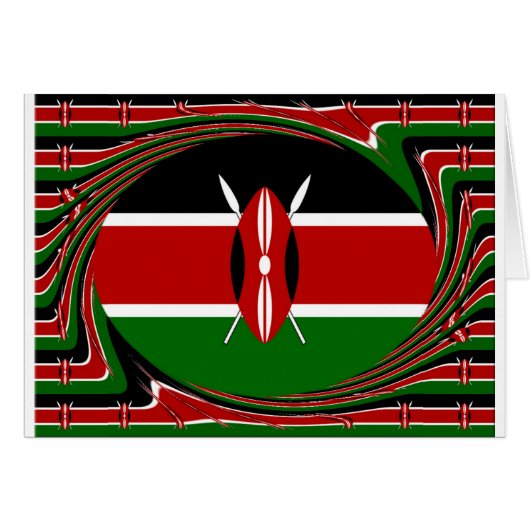 Dynamic Kenyan Flag Vector: An Energetic Design Cards (Front Horizontal)
