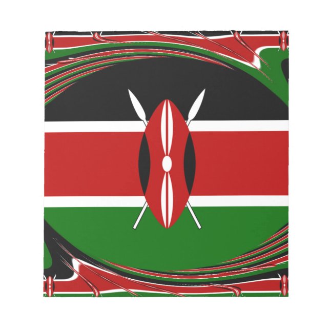  Dynamic Kenyan Flag Vector: An Energetic Design Notepad (Front)