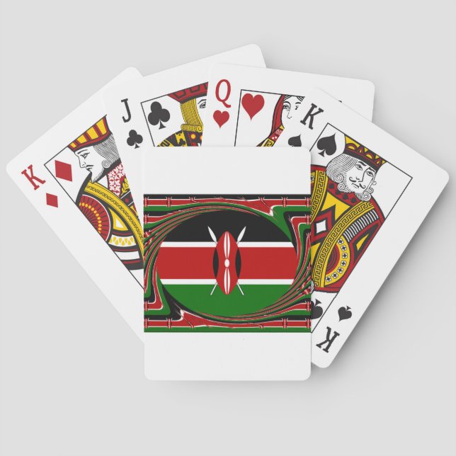  Dynamic Kenyan Flag Vector: An Energetic Design Poker Cards (Back)