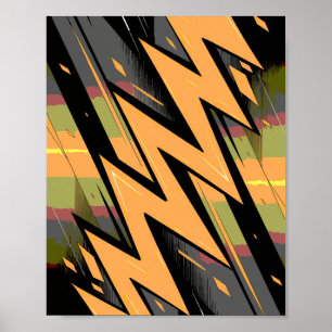 Dynamic Lightning on Dark Background Poster