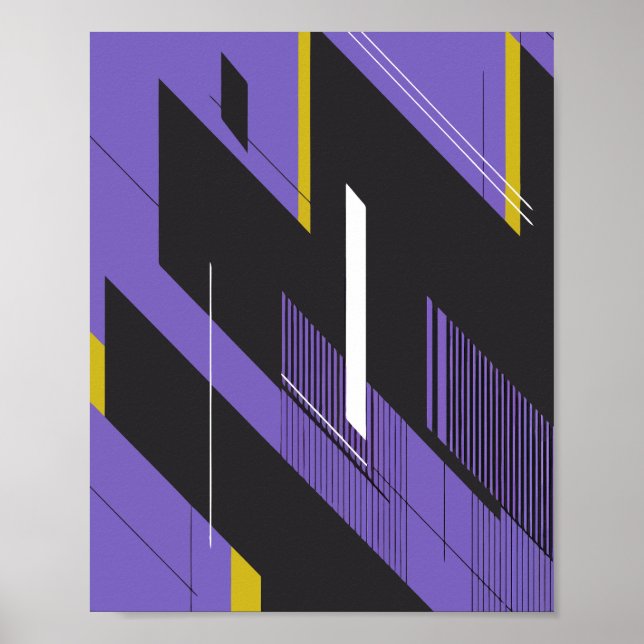 Dynamic Lines and Contrasting Colors Poster (Front)