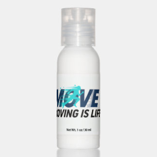 Dynamic logo with runner silhouette and text Move  Hand Lotion
