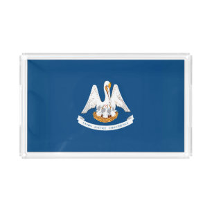 Dynamic Louisiana State Flag Graphic on a Acrylic Tray