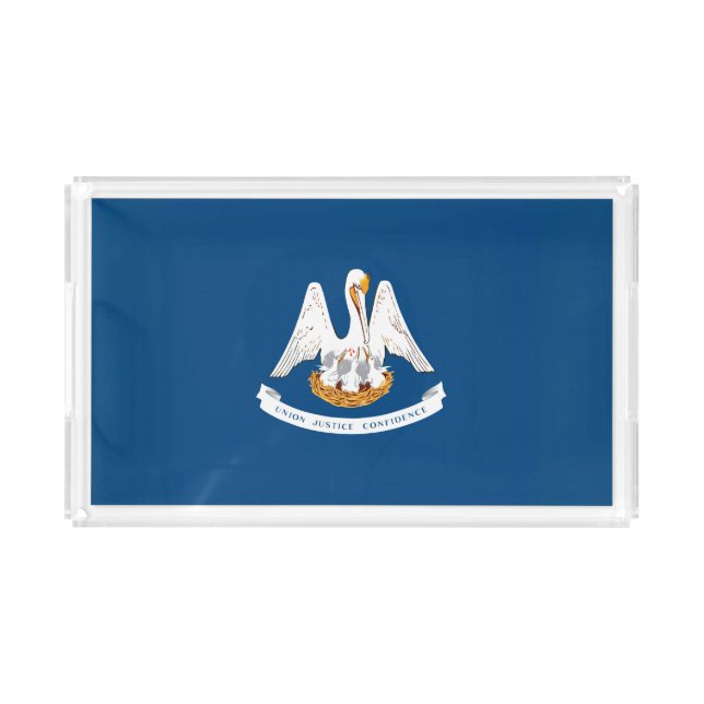 Dynamic Louisiana State Flag Graphic on a Acrylic Tray (Front)
